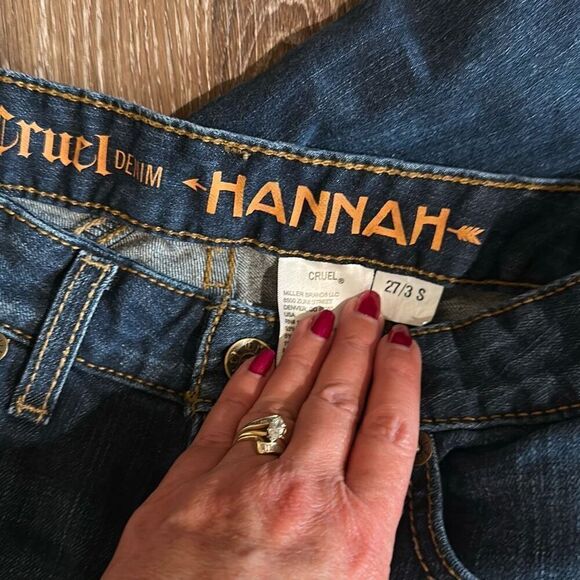 Cruel girl Hannah embroidered flare leg jeans 3 short petite 26 - Picture 7 of 10